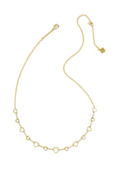 Haisley Heart Gold Strand Necklace White Crystal